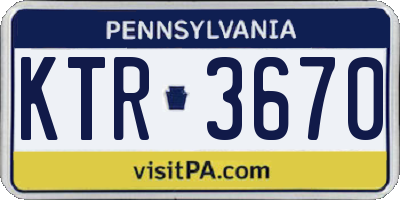 PA license plate KTR3670