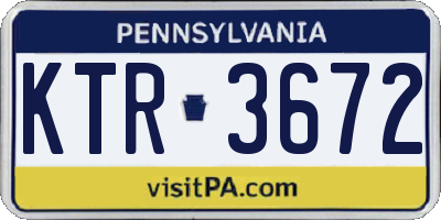 PA license plate KTR3672