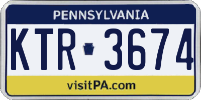 PA license plate KTR3674