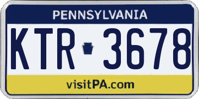 PA license plate KTR3678