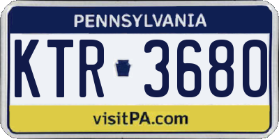 PA license plate KTR3680