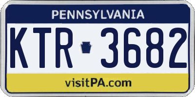 PA license plate KTR3682