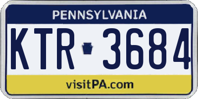 PA license plate KTR3684