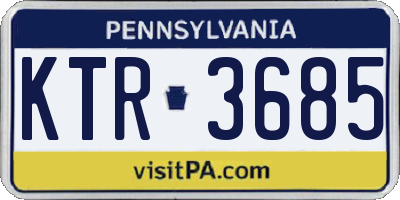 PA license plate KTR3685