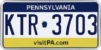 PA license plate KTR3703
