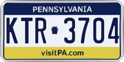 PA license plate KTR3704