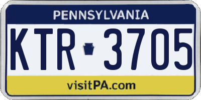 PA license plate KTR3705