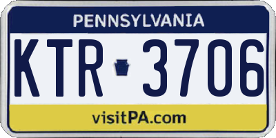 PA license plate KTR3706