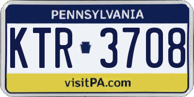 PA license plate KTR3708