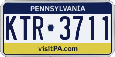 PA license plate KTR3711