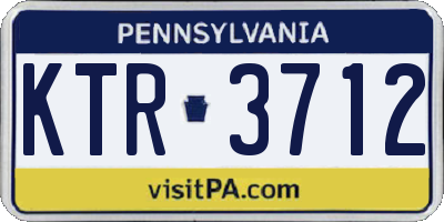 PA license plate KTR3712
