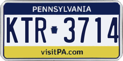 PA license plate KTR3714