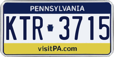 PA license plate KTR3715