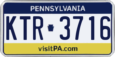 PA license plate KTR3716