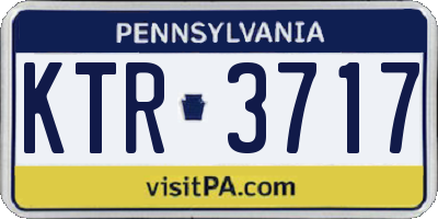 PA license plate KTR3717