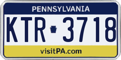 PA license plate KTR3718