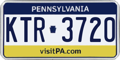PA license plate KTR3720