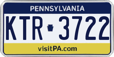 PA license plate KTR3722