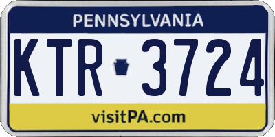 PA license plate KTR3724