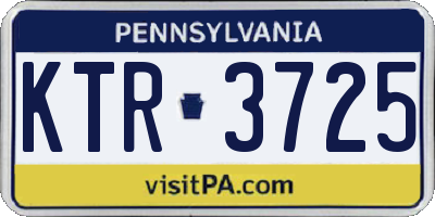 PA license plate KTR3725