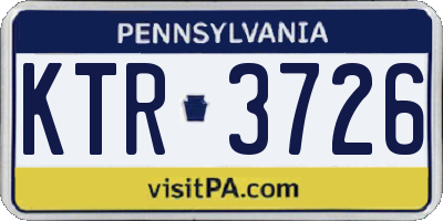 PA license plate KTR3726