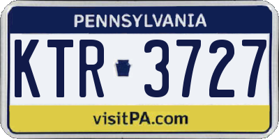 PA license plate KTR3727