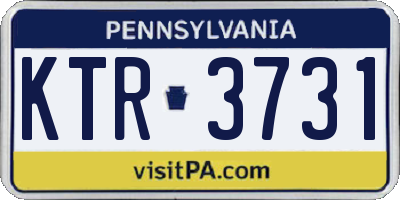 PA license plate KTR3731