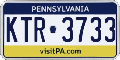PA license plate KTR3733