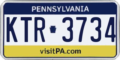 PA license plate KTR3734