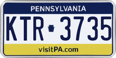PA license plate KTR3735