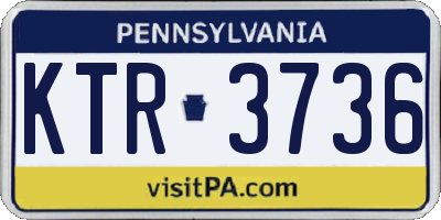 PA license plate KTR3736