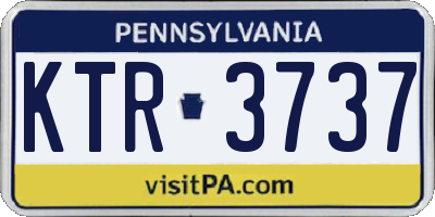 PA license plate KTR3737