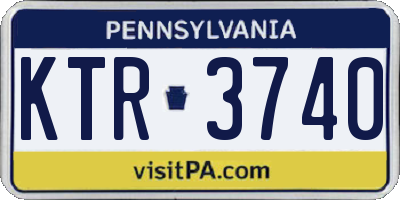 PA license plate KTR3740