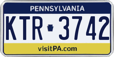PA license plate KTR3742