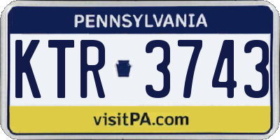 PA license plate KTR3743