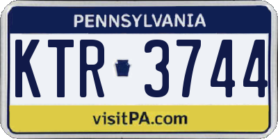 PA license plate KTR3744