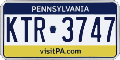 PA license plate KTR3747