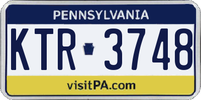 PA license plate KTR3748
