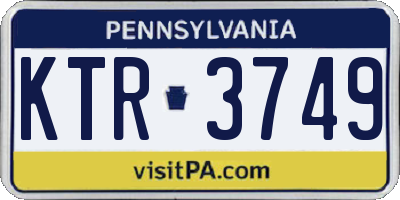 PA license plate KTR3749