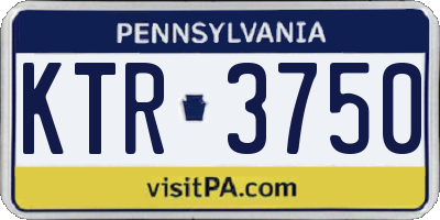 PA license plate KTR3750
