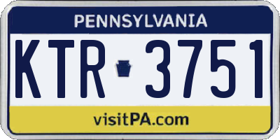PA license plate KTR3751