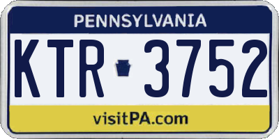 PA license plate KTR3752
