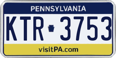PA license plate KTR3753