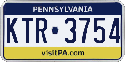 PA license plate KTR3754