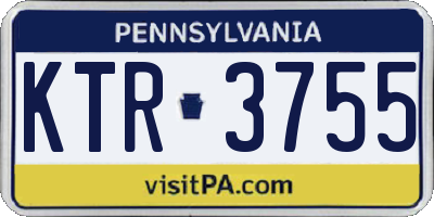 PA license plate KTR3755