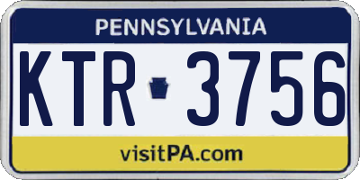 PA license plate KTR3756