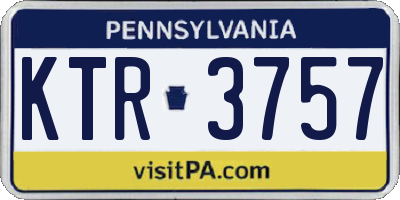 PA license plate KTR3757