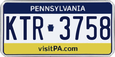 PA license plate KTR3758