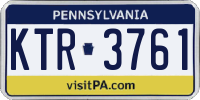 PA license plate KTR3761