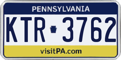 PA license plate KTR3762